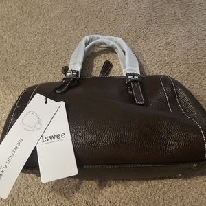 Iswee black leather purse NWT